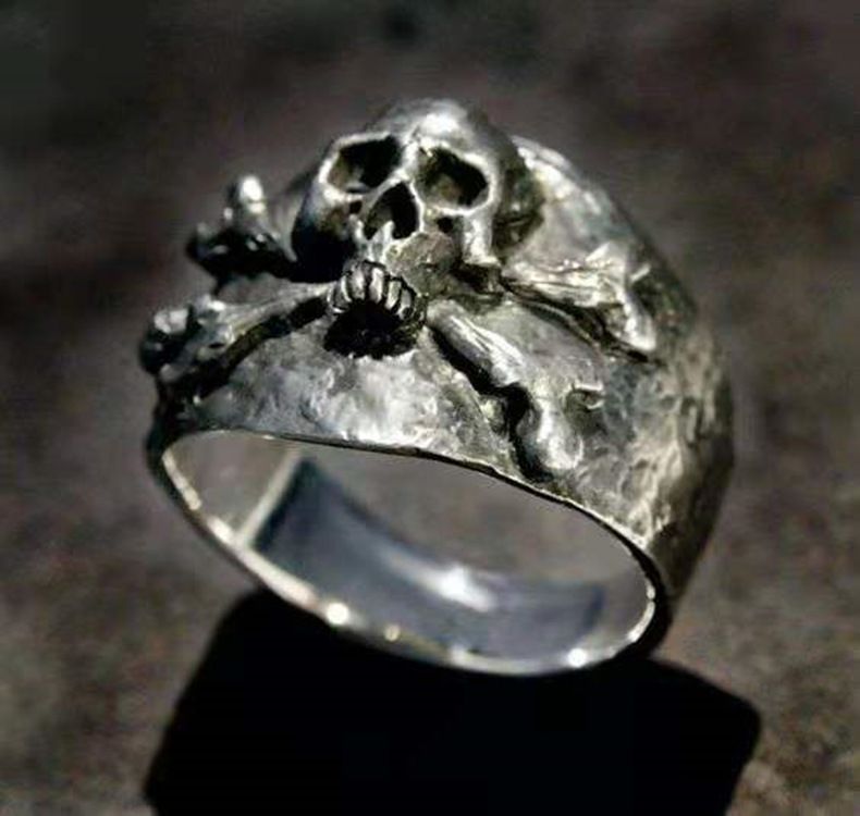 Chenrui Jewelry Punk Style Nostalgic Skull Personality Men's Ring_voghion.com