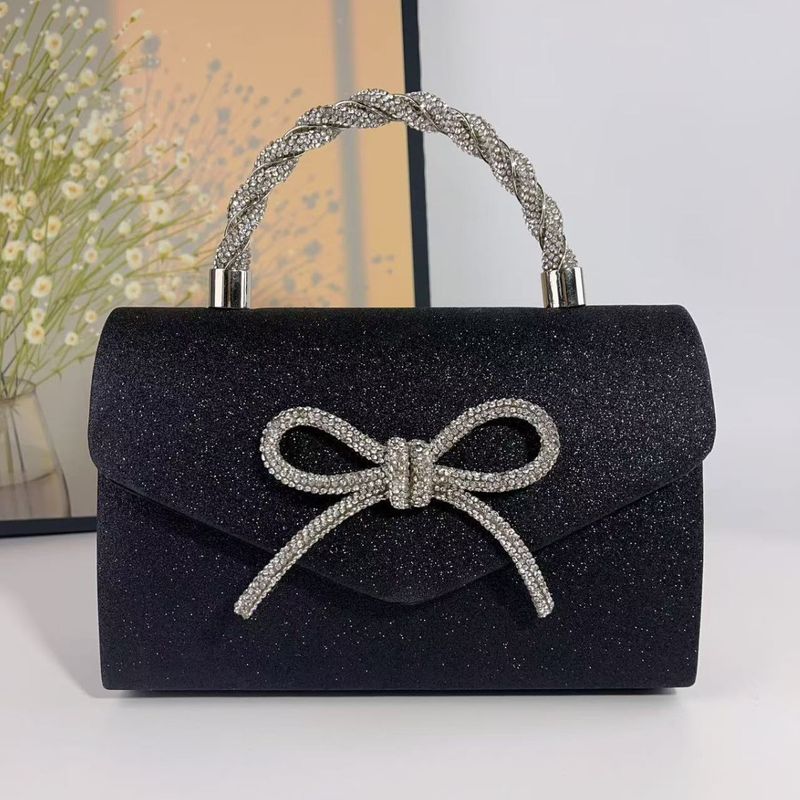 High-end Women's Handbag With Rhinestones And Bowknot, New Fashionable Bag For Banquets_voghion.com