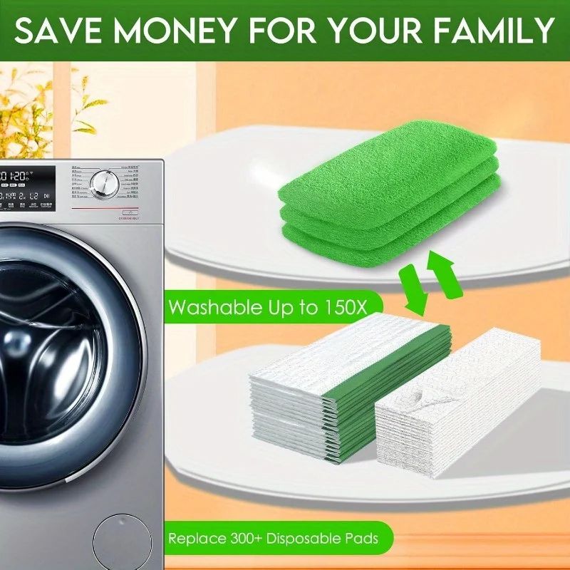 6/4/2pcs Replacement Pads For Swiffer Mop Accessories Absorption Wet & Dry Washable Reusable Household Flat Cleaning Cloth Cover_voghion.com
