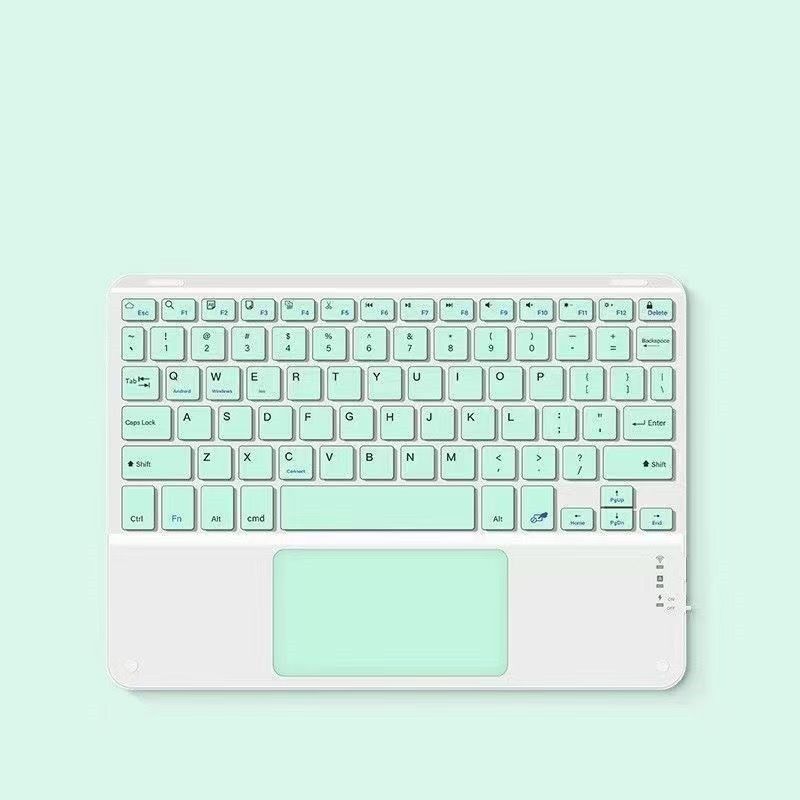 Evrensel Kablosuz Şarj Edilebilir Dokunmatik Klavye, Android Windows iOS Tablet için Kare Tuş Takımı Bluetooth Klavye Dokunmatik Yüzey_voghion.com