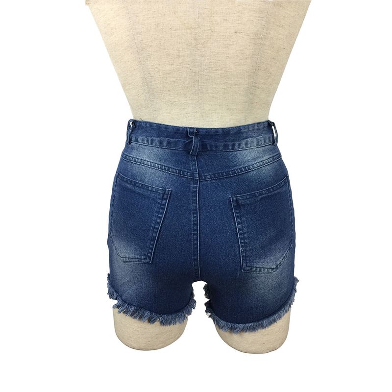 Damenmode, lässige Lochwaschung, um alte Jeansshorts zu machen_voghion.com