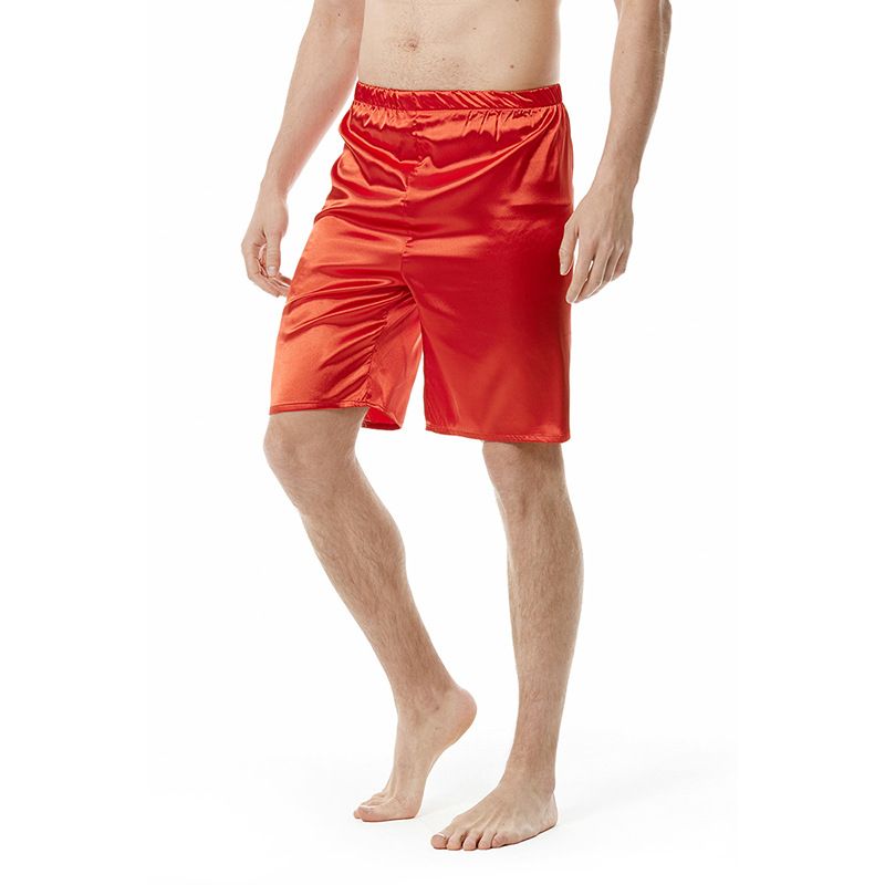 Premium Products Fengxia New Solid Color Sleeper For Men, European Silk Shorts, Large Size Beach Pants_voghion.com
