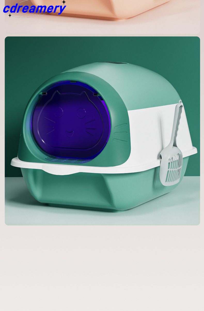 Disinfezione e deodorizzazione della lettiera per gatti, completamente chiusa, toilette per gatti di grandi dimensioni, lettiera per gatti, accessori per animali extra large_voghion.com