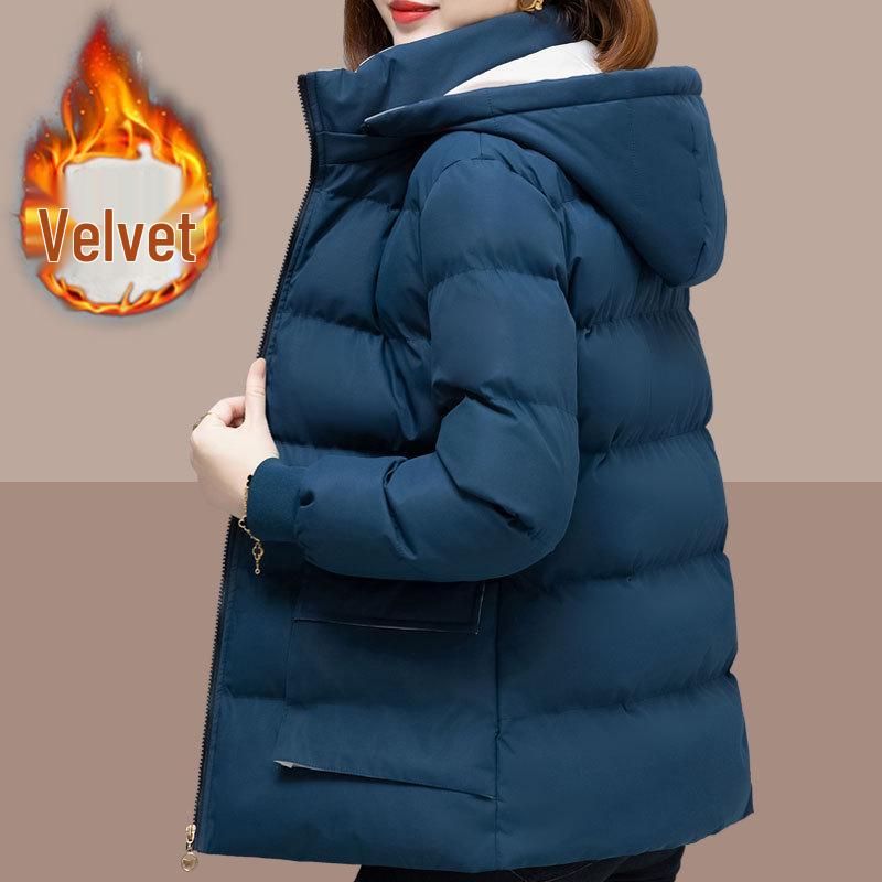 Damen-Winterjacke in Übergröße mit Baumwollpolsterung – Samtgefüttert, warm und verdickt für Mütter mittleren Alters 2024_voghion.com