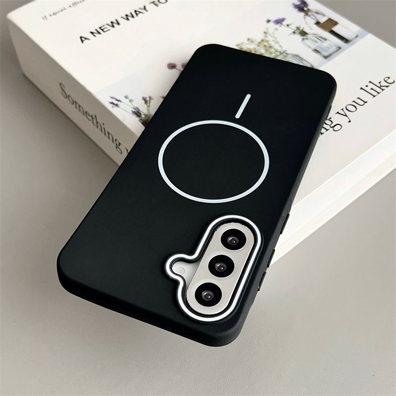 Custodia in silicone opaco morbido per Samsung S25 S24 S23fe S22 Ultra Plus A56 A36 A26 A16 A06 A55 A14 A13 A54 Magnetica_voghion.com