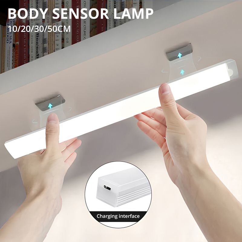 Nachtlichter Drahtlose LED-Bewegungssensorlampe USB Wiederaufladbare magnetische für Kleiderschrankzimmer Schrank Küchengangröhrendetektorbirne_voghion.com