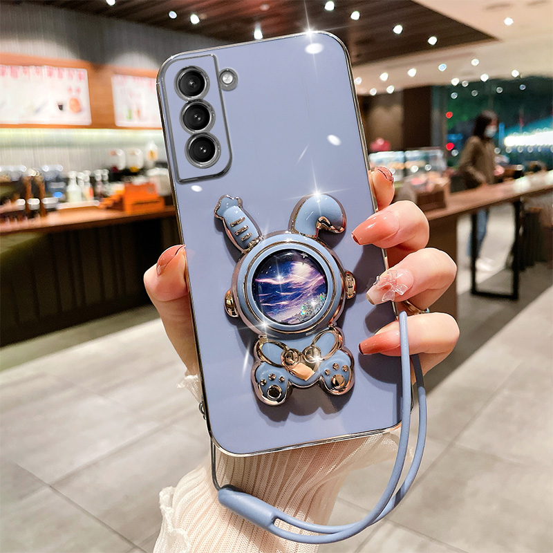 3D Quicksand Rabbit Fold Custodia per Samsung Galaxy S23 S22 Note20 S21 S20 Ultra Plus FE A73 A53 A72 A52 Cover con cordino_voghion.com