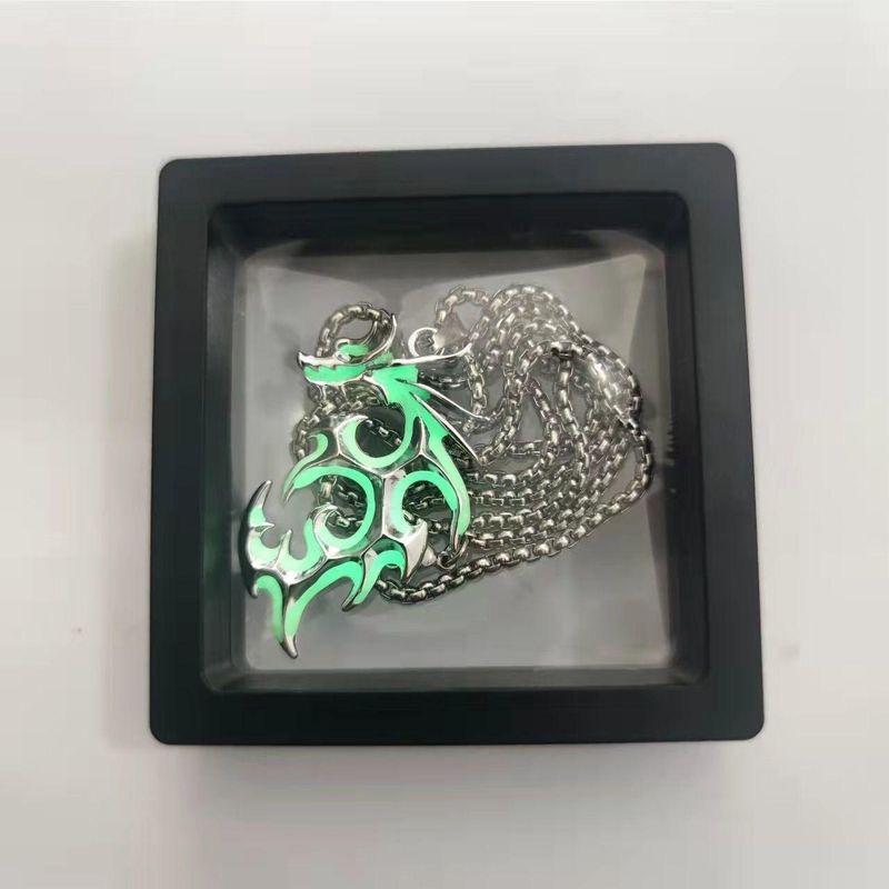 Glow Flame Dragon Necklace Personality Punk Pendant Glow In The Dark Animal Sweater Chain Necklace Hiphop Jewelry Accessories_voghion.com