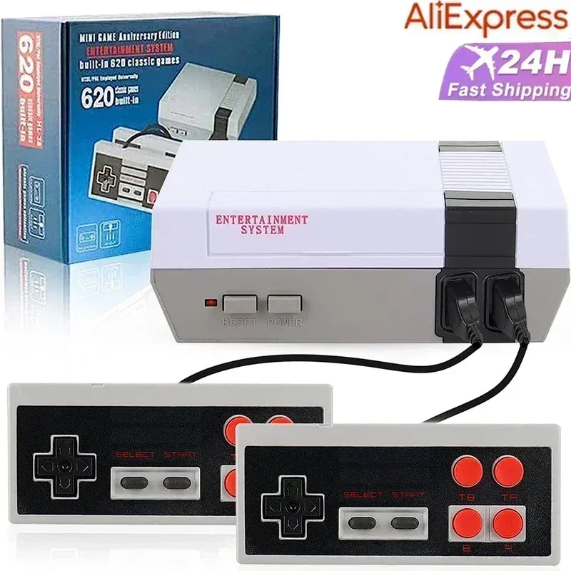 Mini-TV Handheld Family Recreation Videopelikonsoli AV-lähtö Retro Sisäänrakennettu 620 Classic Games Dual Gamepad Gaming_voghion.com