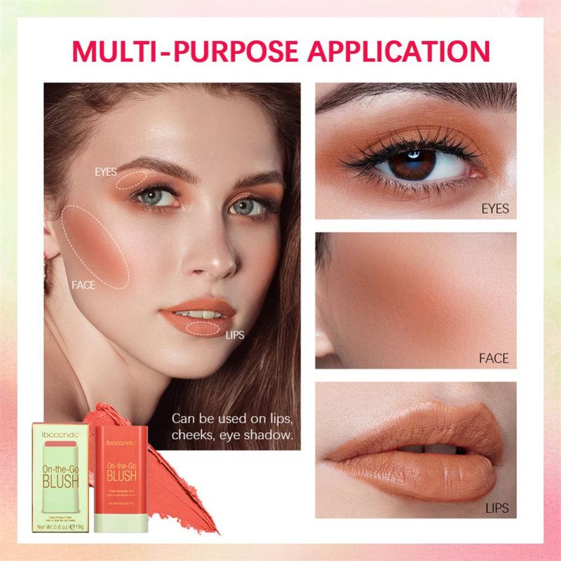 Ūdensizturīgs sejas vaigu sārtuma sārtums Natural Cheek Rouge 3 Colors Silky Smooth Tint Cream Blusher Blush Stick Face Makeup Blusher_voghion.com