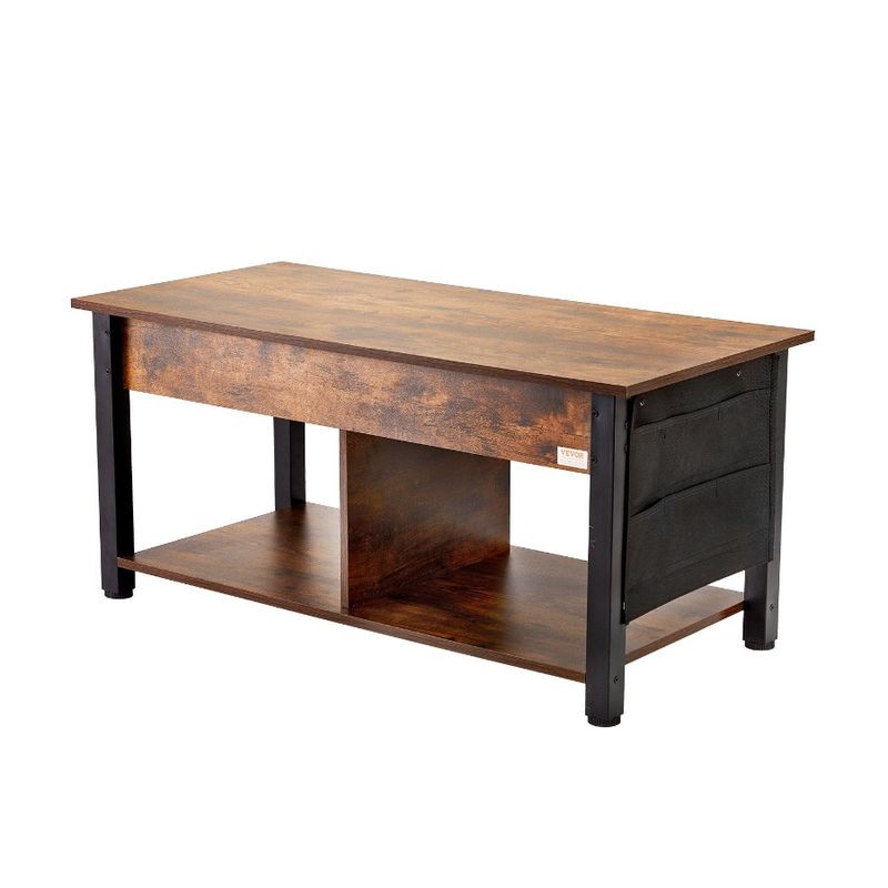 For Living Lift Brown Coffee Rectangle Table Table 41.7 Top Coffee Room_voghion.com