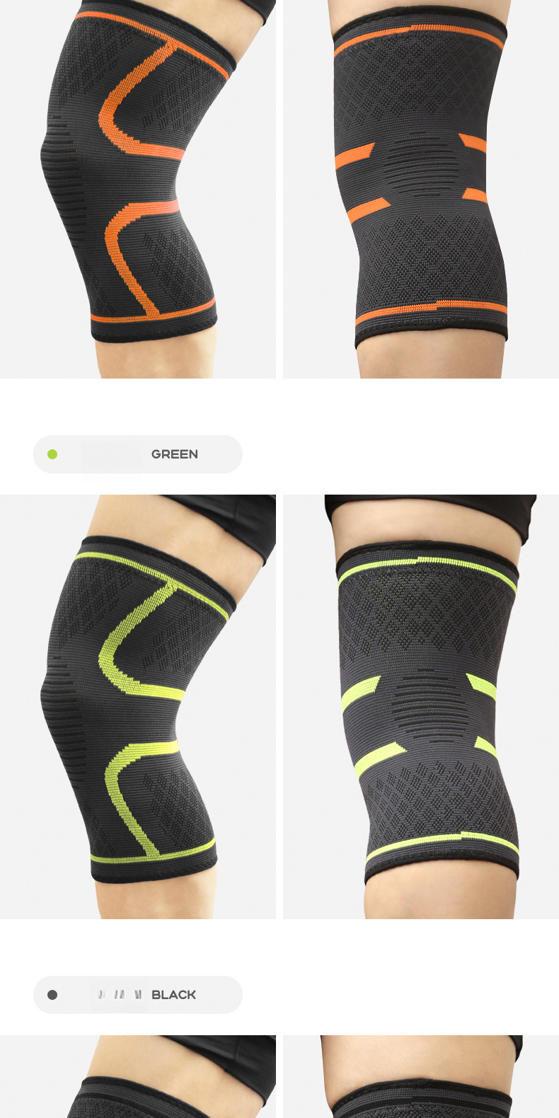 Sports knee pads for autumn and winter running, basketball cycling, fitness, anti slip, breathable, thin knee pads_voghion.com