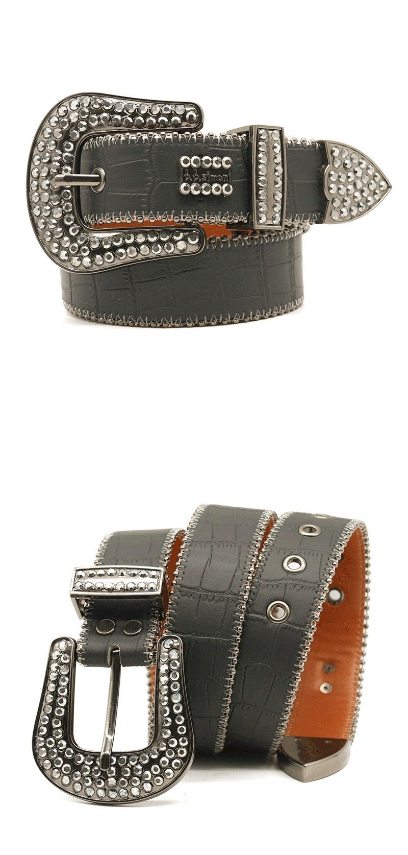 Água Mulheres Incrustadas Diamante Completo Agulha Fivela Punk Moda Tendência BBsimon Cinto Masculino_voghion.com