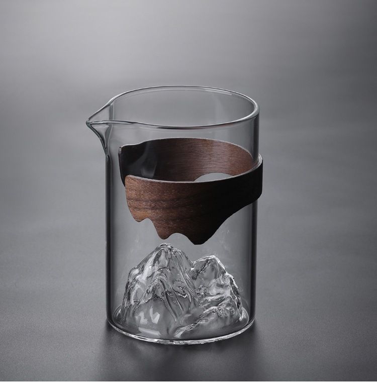 Walnut Chip Heat-resistant Glass Fair Kung Fu Set, Sea, Mountain View, Public Cup, Large Tea Divider, Even Cup_voghion.com