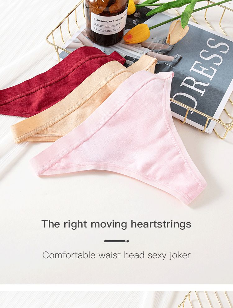 women's cotton thong underwear women's low waist T-shape briefs panties _voghion.com