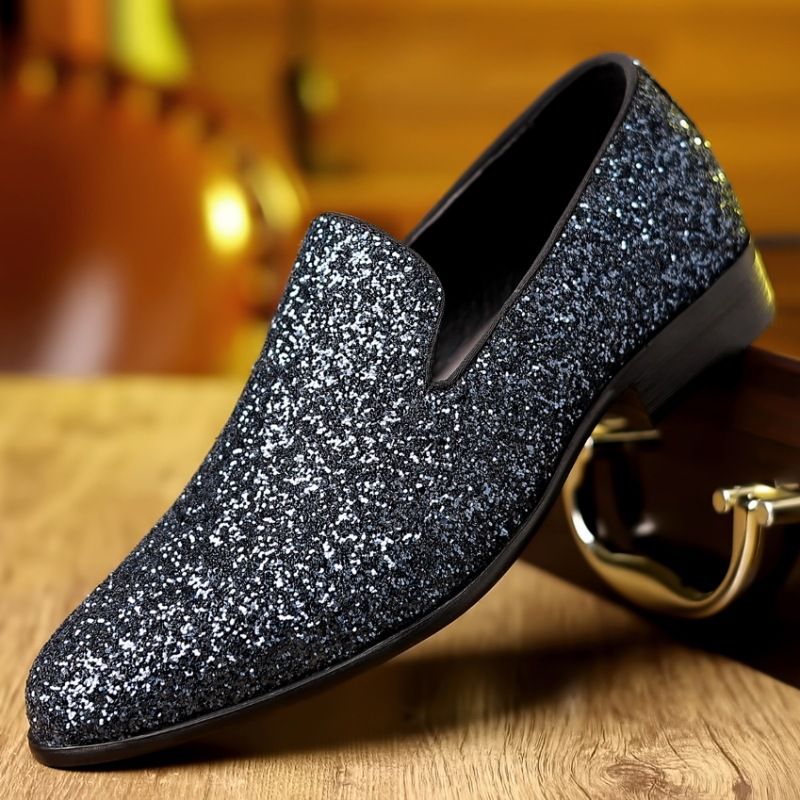 Große Herren Casual Koreanische Version Trendy Und Personalisierte Bean Pailletten Lefu Lederschuhe_voghion.com