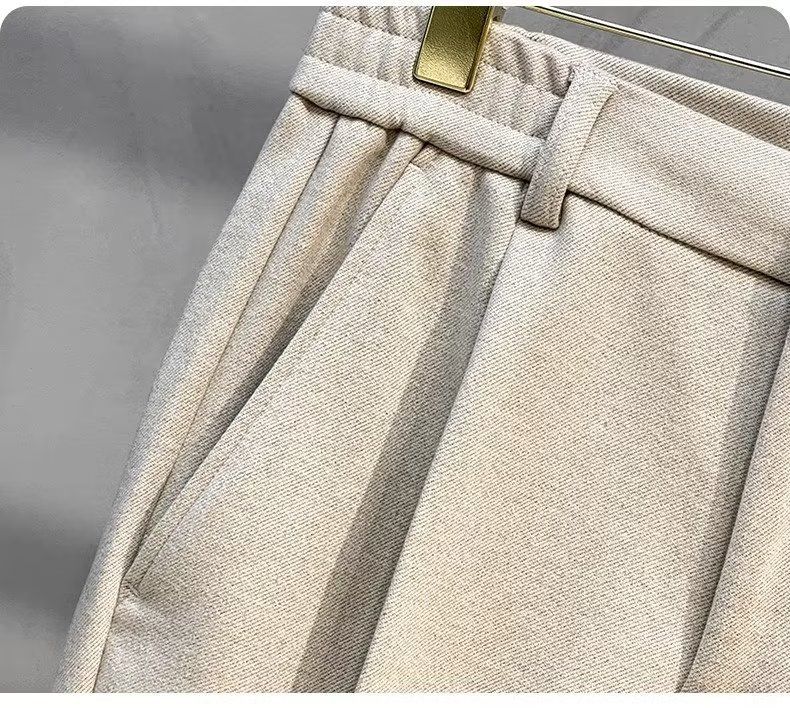 Yün Pantolon Erkek İlkbahar Ve Sonbahar Düz Dokuz Noktalı İnce Kesim Üst Sınıf Pantolon İş Gündelik Pantolon Erkek Pantolon Sonbahar Ve Kış_voghion.com