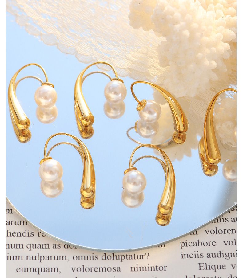Retro-Stil Einzigartiges Design Ohrringe Titan Stahl plattiert Personalisierte Ohrhaken Nischenmode Ohrringe Schmuck Frauen_voghion.com