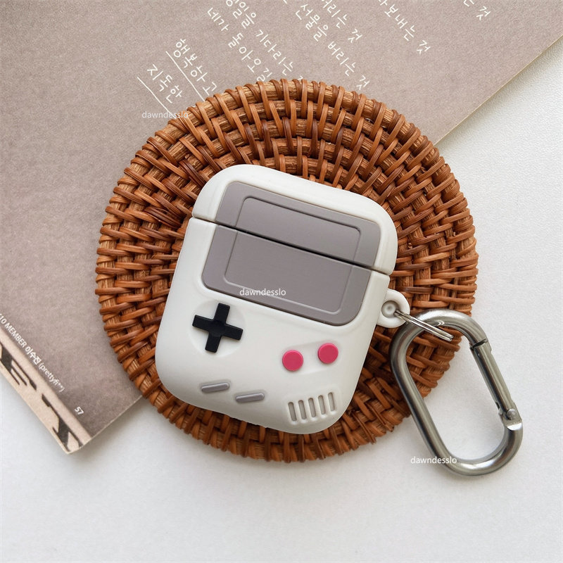 Per AirPods Pro 1 2 Custodia per auricolari da gioco retrò alla moda per Airpods Pro 1 2 Custodia per cuffie in silicone Gameboy 3D carina con portachiavi_voghion.com