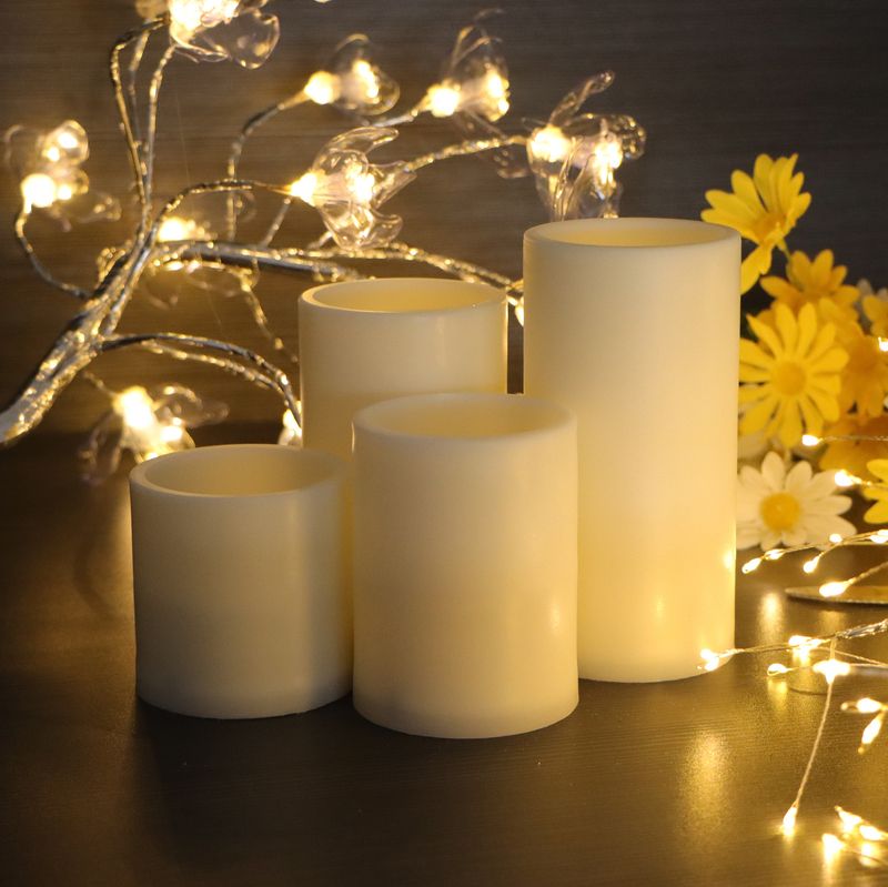 Flammenlose LED-Kerzen – Fernbedienung, Timer, 3D-Wachstextur, sicher für Heim- und Feiertagsdekoration (6er-Pack, warmweißes Flackern)_voghion.com