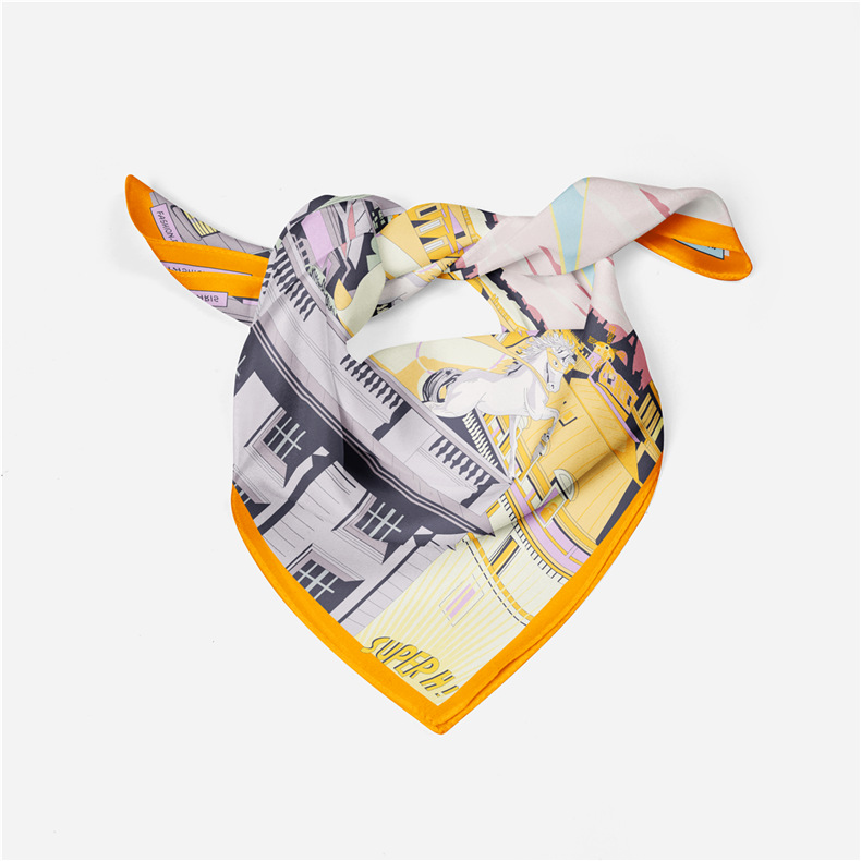 2024 New Simulated Silk for Women to Reduce Age, and Fashionable Small Square Scarf with Printed Multi functional_voghion.com