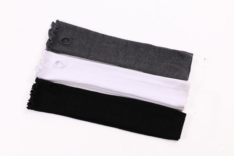 Manches longues unisexes pour femmes, gants longs demi-doigts, gants à doigts exposés, manches à bords volantés_voghion.com