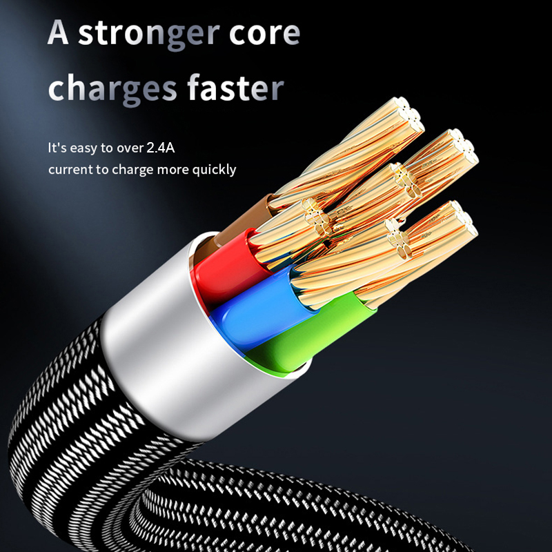 3A Schnelllade-USB-Datenkabel 0,3/1/1,5 m USB A auf 8-poliges Kabel für iPhone-Ladegerät Nylongeflochtenes Kabel für iPh_voghion.com