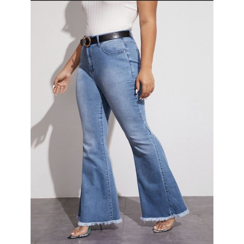 Women's clothing HSF2347 fashion versatile wide-leg washed stretch denim bell-bottom pants_voghion.com
