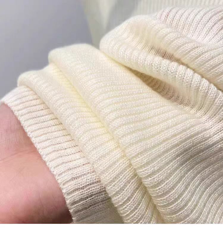 Maglia aderente con collo semi-alto – Pullover traspirante a maniche corte (essenziale per un look a strati leggero, bianco, nero)_voghion.com