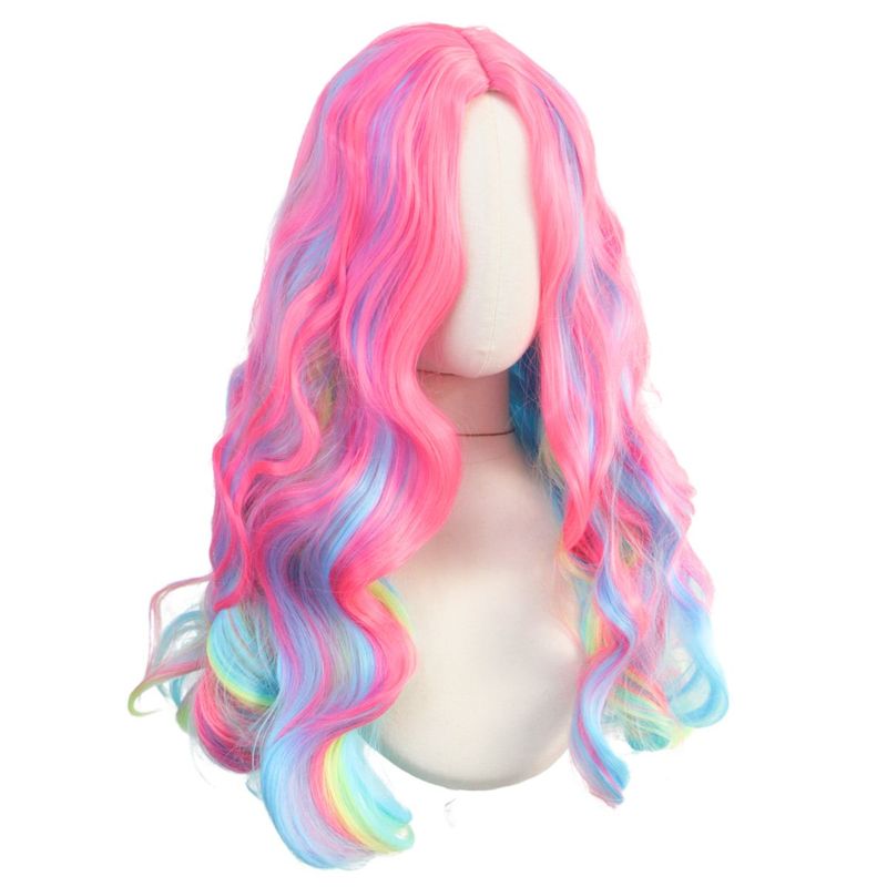 Parrucca sintetica per feste di cosplay Anxin Women Long Wave Mixed Color Ombre per uso quotidiano o per feste_voghion.com