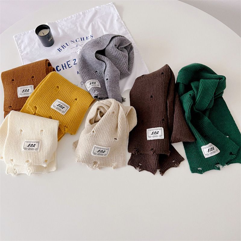 Sciarpa per bambini autunno inverno buchi Instagram caldo collo per bambini e bambine_voghion.com