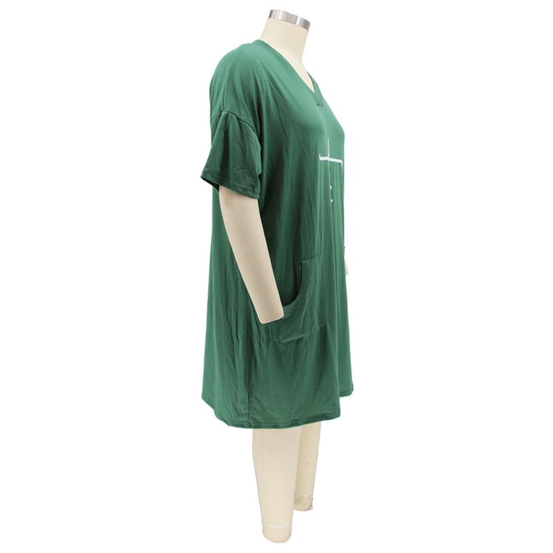 Women's Clothing Popular Independent Station Hot-selling Spring and Summer New Positioning Offset Printing Loose Large Size Dress_voghion.com