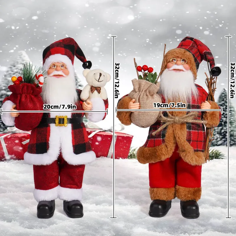 Weihnachten 12-Zoll-Weihnachtsmannfigur Stehende Weihnachtsmannpuppe Fensterdekoration Weihnachtsdekoration Weihnachtsgeschenke Geburtstagsgeschenk_voghion.com