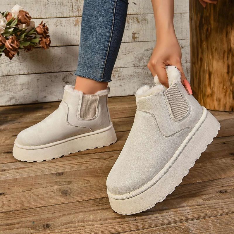 SHLIANG Neue Winter Frauen Schnee Stiefel Plüsch Warme Rutschfeste Wasserdichte Damen Wohnungen Turnschuhe Casual Slip auf Weibliche Stiefeletten Botas mujer Y0078_voghion.com