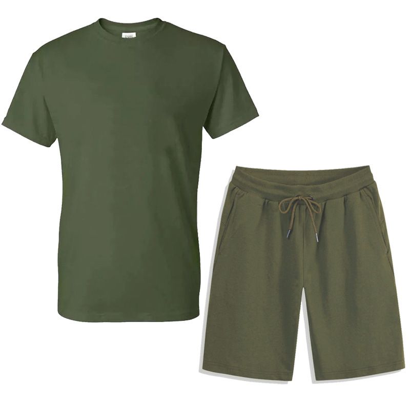 Herenkleding Sport Vrijetijdskleding T-shirts Heren Fitness Hardloopshorts En T-shirt Set_voghion.com