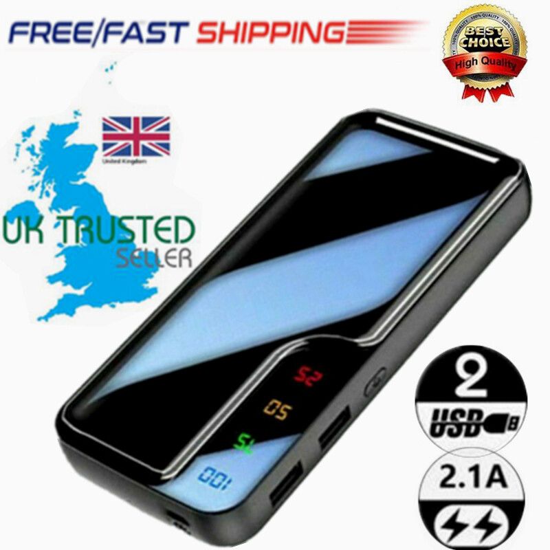 9000000mAh Power Bank 2 USB Schnellladegerät Akkupack Tragbar für Handy_voghion.com