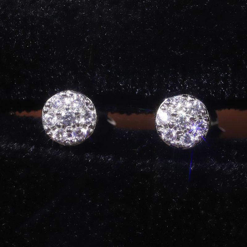 Pendientes de diamantes cultivados con incrustaciones de oro de alta calidad, apilables, de lujo, con doble aro y círculo, en oro de 9, 10 y 14 k._voghion.com