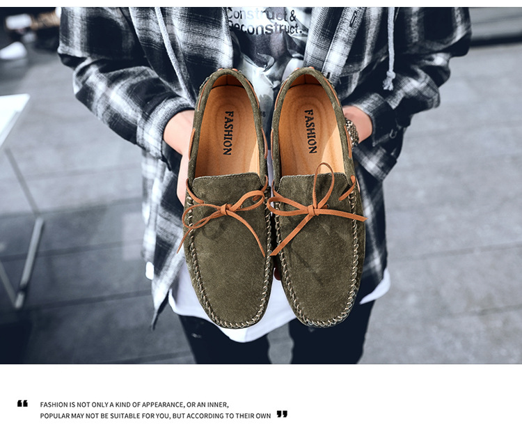 Lässige Lederschuhe für Herren in Übergröße, Schweinsbohnen-Schlupfschuhe aus Leder für Männer_voghion.com