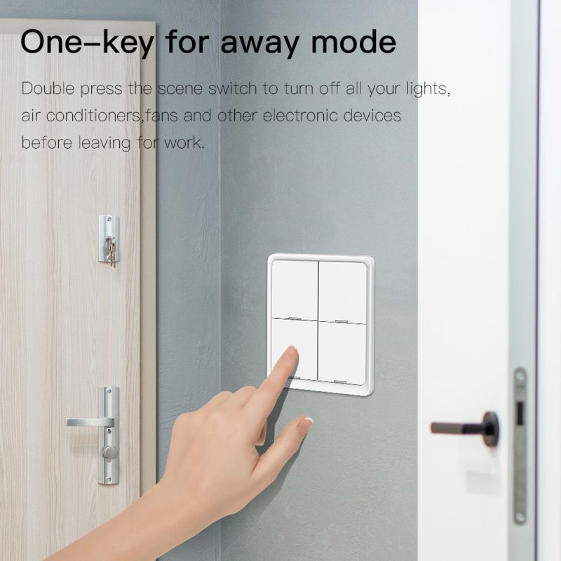 AUBESS 1/2/3/4 Gang Tuya ZigBee Smart Wireless Remote Szene Wand Schalter Push Button Controlle Über Alexa Google Hause_voghion.com
