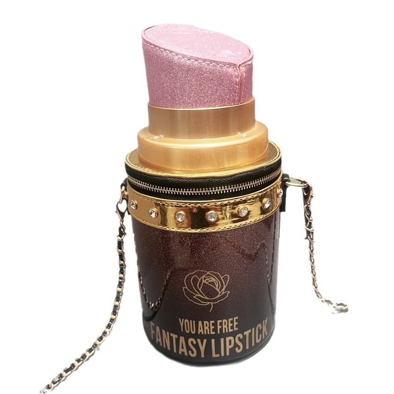 Neue kleine Lippenstiftform-Kette, Schulter-Umhängetasche für Frauen, kreative Persönlichkeit, große Kapazität_voghion.com
