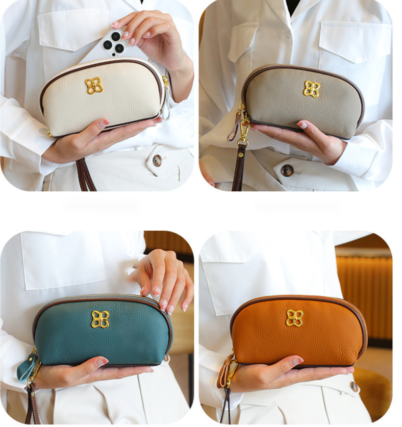 Hoofdlaag runderhuid voor high-end en modieuze mobiele telefoon echt leren kleine tas, zero portemonnee, dameshandtas_voghion.com