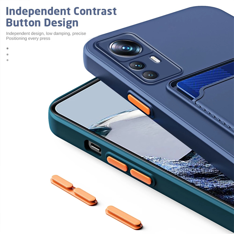 Liquid Silicone Card Holder Case For Xiaomi Mi 12T 11T Pro 13 11 Lite 11 Ultra Wallet Bag Case For POCO F5 X5 X3 Pro M5 M4 X4 M3_voghion.com