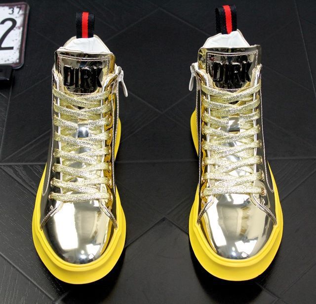 Buty męskie, buty codzienne, buty na cztery pory roku, modne buty, lakierowana skóra, jasne skórzane trampki, buty codzienne dla chłopców za kostkę_voghion.com