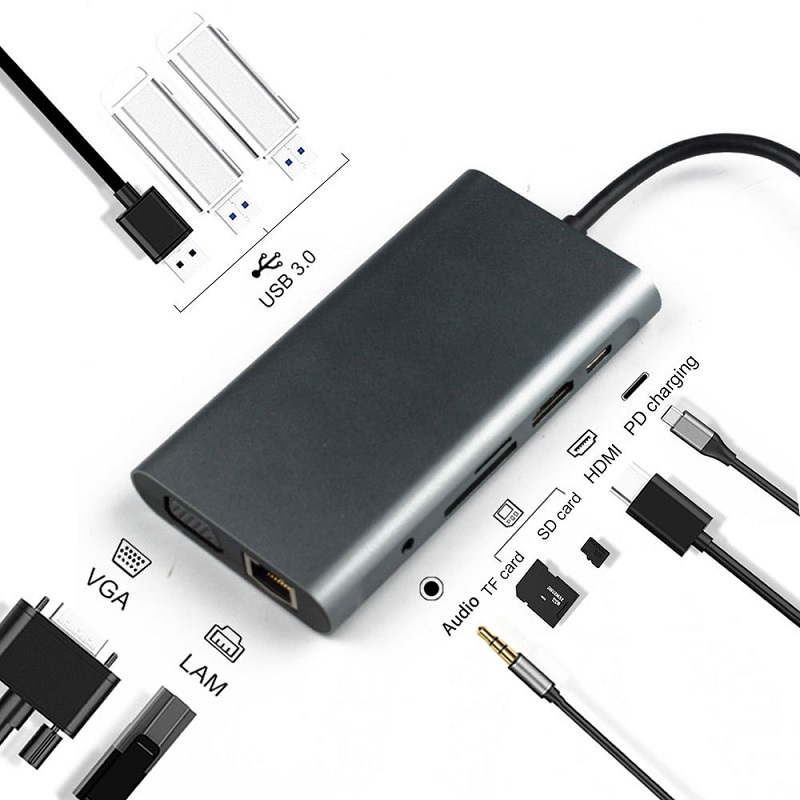 10-in-1 Type-C multifunctioneel dockingstation PD snellaadhub_voghion.com