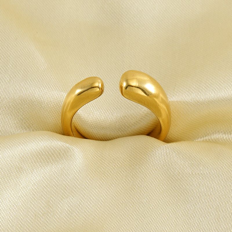 Stainless Fashion Personality Open Ring Titanium Steel Gold New Versatile Design Sense Jewelry For Women_voghion.com