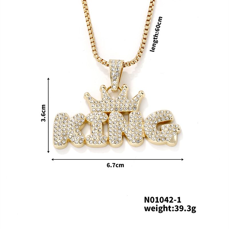 Collier pendentif lettre créative en diamant de personnalité de la mode hip hop tendance Joker net rouge_voghion.com