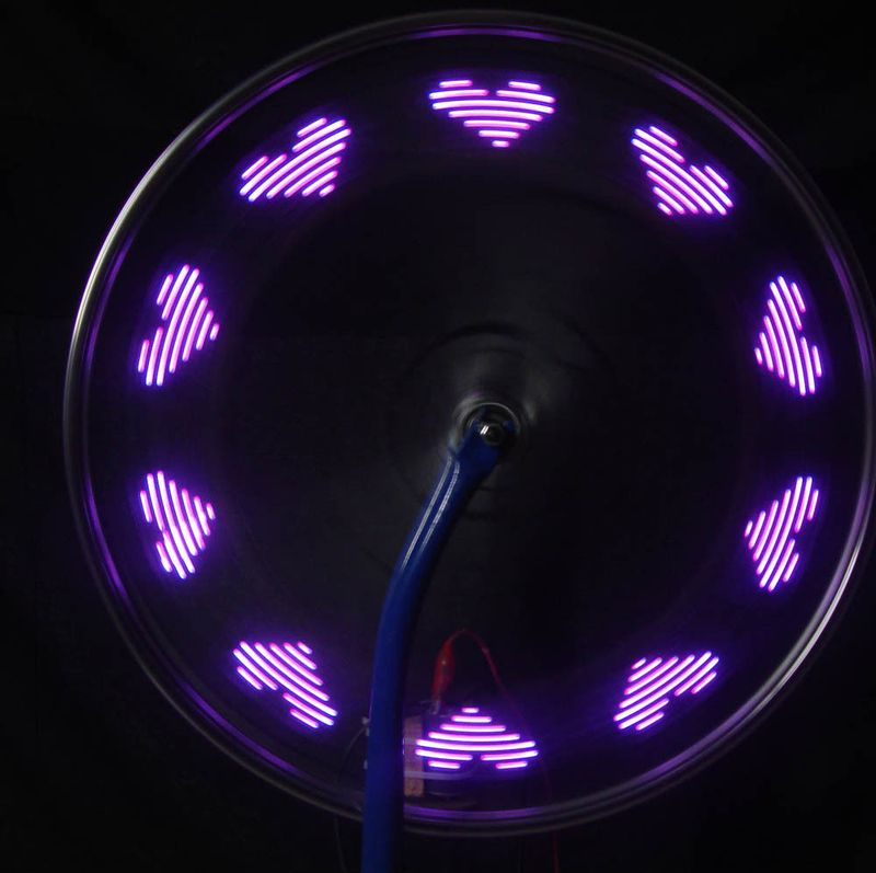 Mountainbike-Speichen-LED-Feuerrad, mehrfarbiges Muster, doppelseitiger Stahldraht, Vibrationssensor, Doppelsensor, Farblicht_voghion.com
