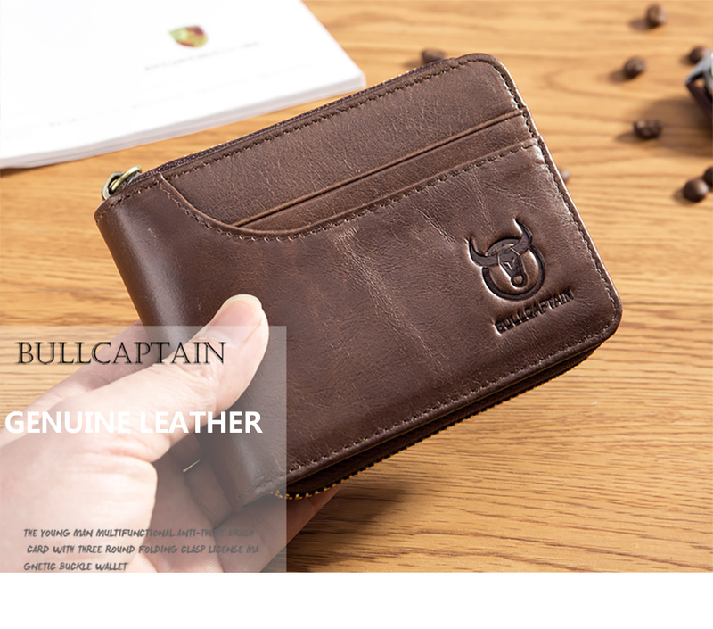 Bullcaptain rfid nova carteira masculina leathe moeda puse designe banda carteira embreagem leathe carteira masculina cad_voghion.com