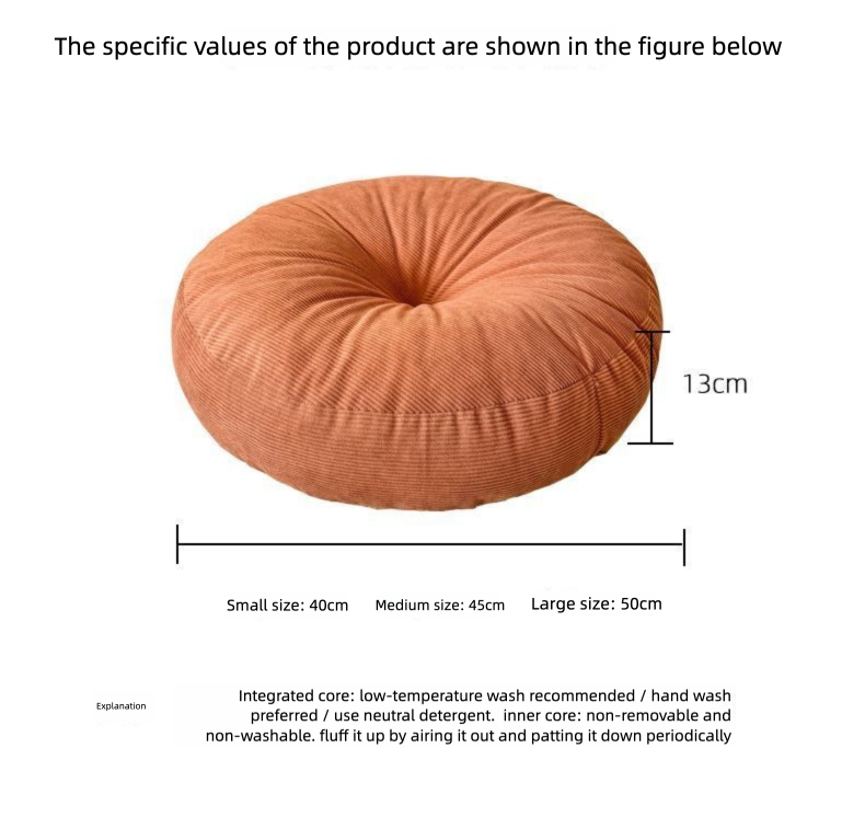 Cuscino futon in lino Kangju, spesso, per uso domestico, rotondo, in stile giapponese, per finestra a bovindo, tatami, pigro, rimovibile e lavabile._voghion.com