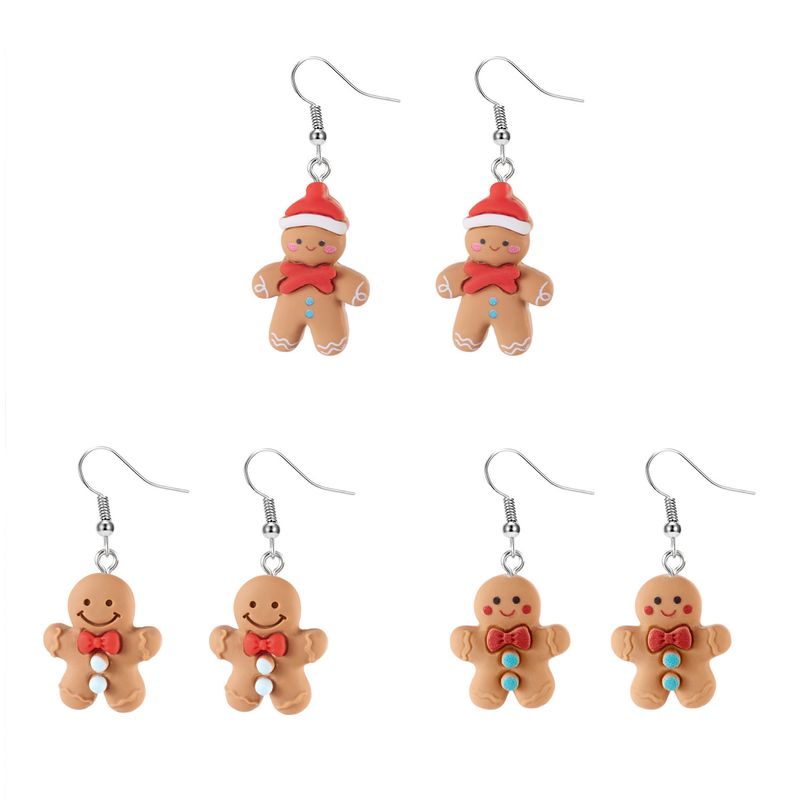 Weihnachtliches Lebkuchenmann-Ohrhänger-Set für Frauen, süße Keks-Charm-Ohrhänger, festlicher Weihnachts-Statement-Schmuck für Weihnachtsparty-Geschenke_voghion.com